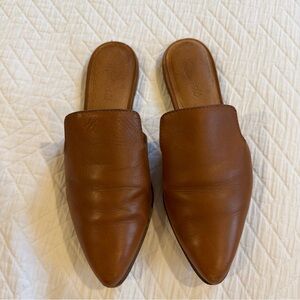 Madewell Gemma Leather Mule Flats Brown English Saddle 10